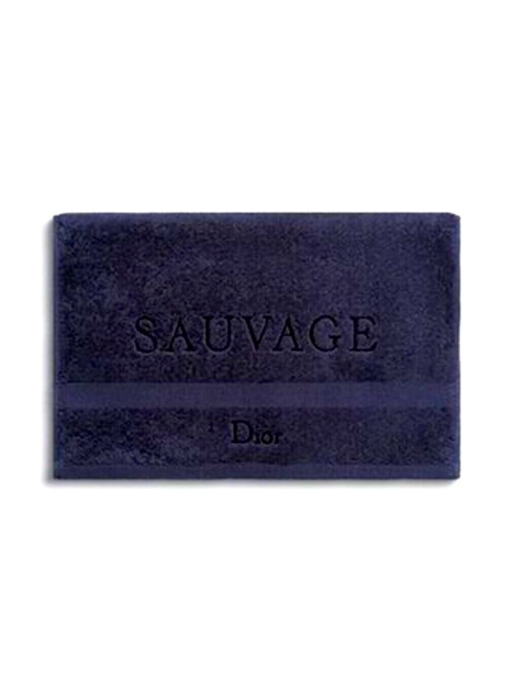Dior Sauvage Men’s Face Hand Towel Navy Blue Logo Cotton Authentic